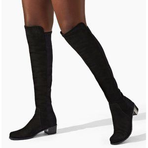 Stuart Weitzman RESERVE 5050 Boots, size 9, Black Suede/ Leather insole